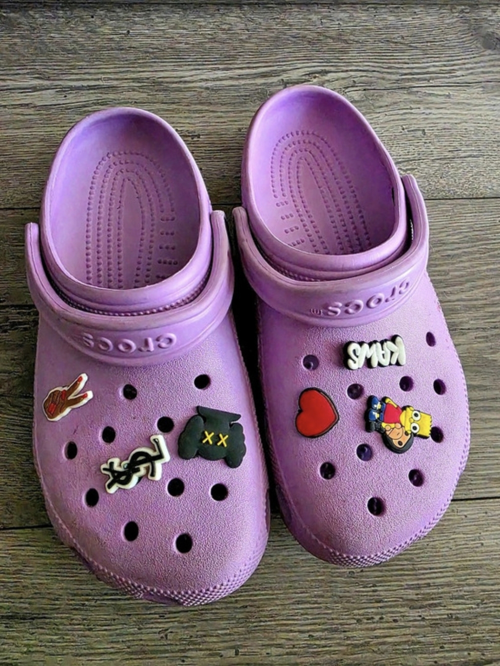 Crocs Classic Clog Purple Sandals With Charms